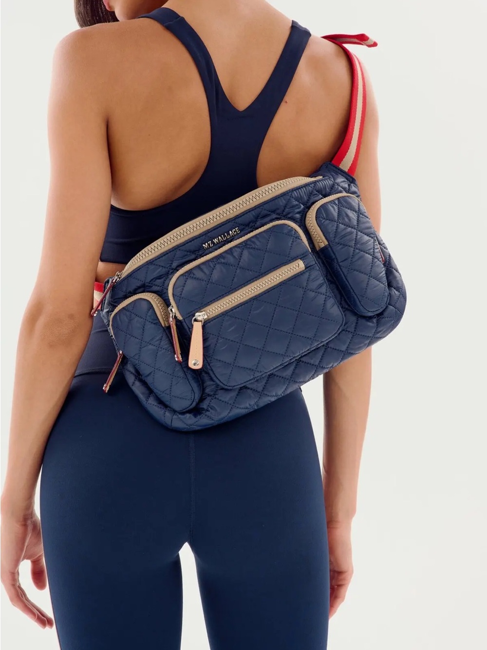 Splits59 MZ Wallace Quilted Navy Crossbody Belt Bag